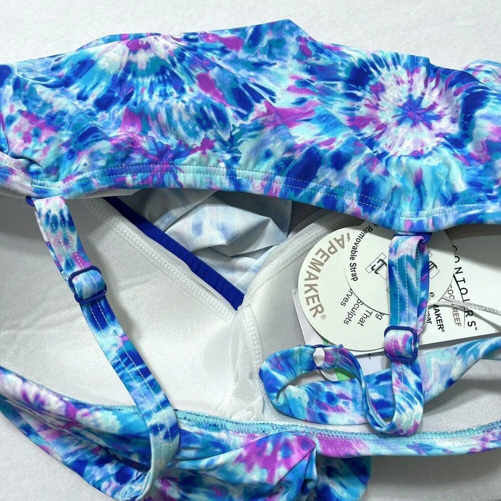 Contours By Coco Reef Tankini Size 10 34D Shape Maker Swimwear Built In Bra NWT - Picture 16 of 16